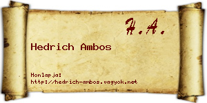 Hedrich Ambos névjegykártya